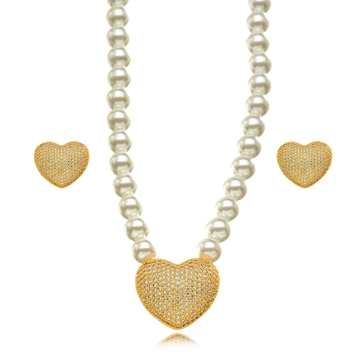 CONJ CORAÇÃO MICRO ZIRCÔNIA PÉROL