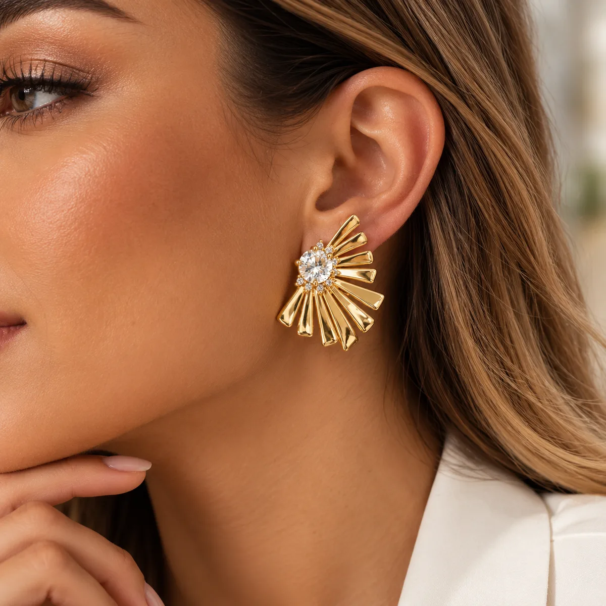 BRINCO SOL COM ZIRCONIA 18K