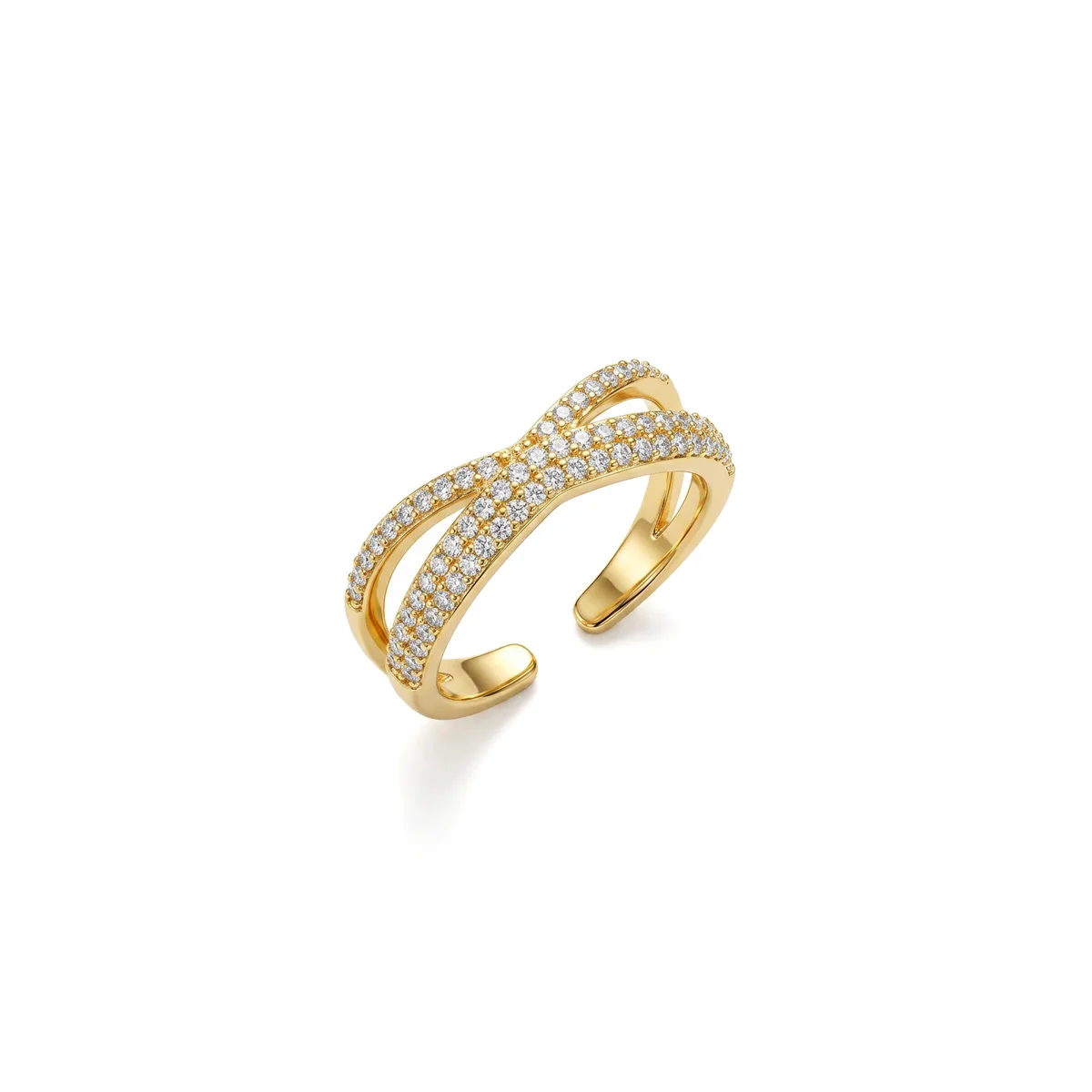 ANEL X MICRO ZIRCÔNIA DOURADO REGULÁ
