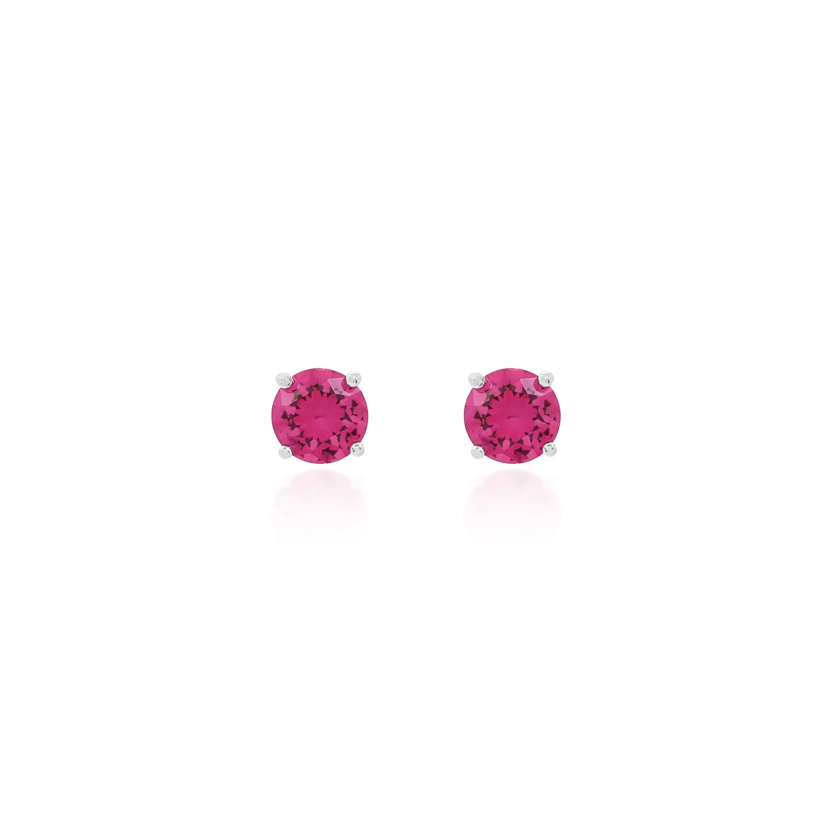 BRINCO PONTO DE LUZ 6MM QUATRO GARRAS RODIO BRANCO \PINK \LIS
