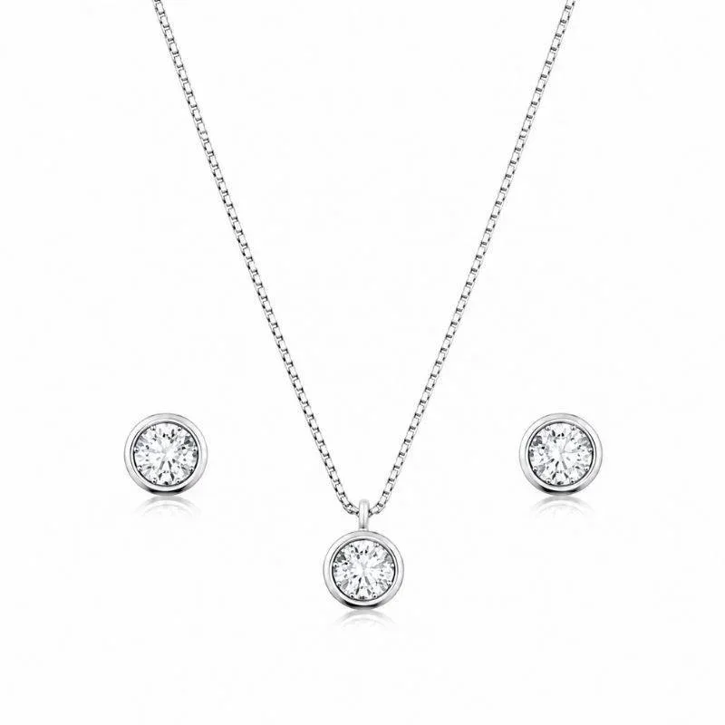 CONJ. CRISTAL ZIRC. PRATA