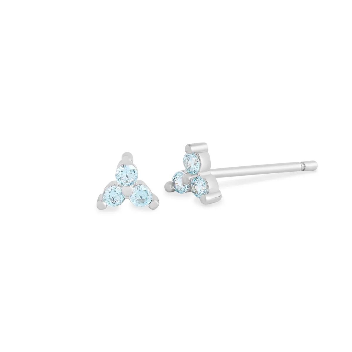 BRINCO PEQUENO FORMATO FLOR DUAS GARRAS 2MM RODIO BRANCO \SEM PEDRA \AGU