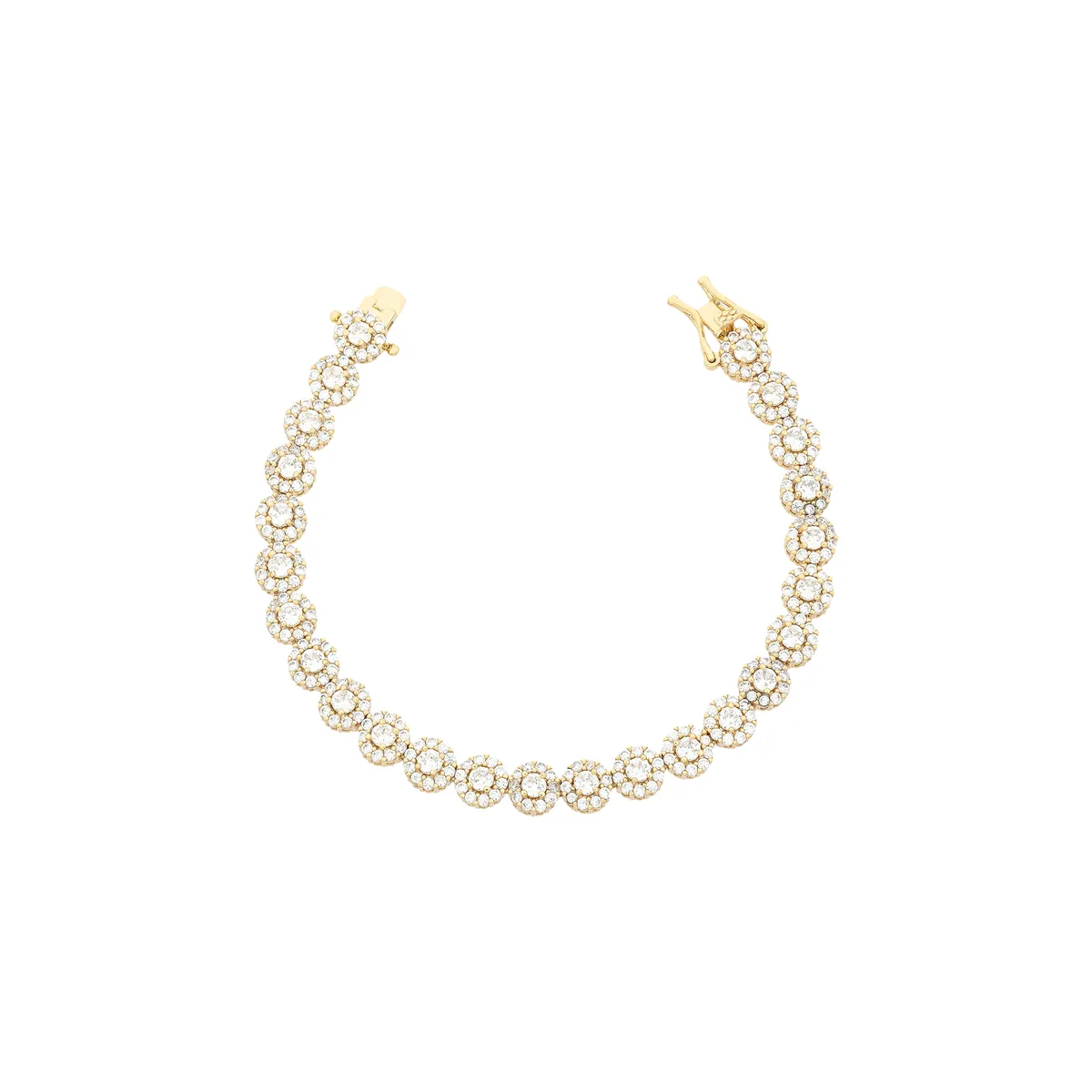 PULSEIRA INTERA PONTO DE LUZ 3 MM CRAVACAO EM VOLTA RODIO BRANCO \\ZIRCONIA BRANCA \\ZB \\TAM. 17 DOURADO \ZIRCONIA BRAN