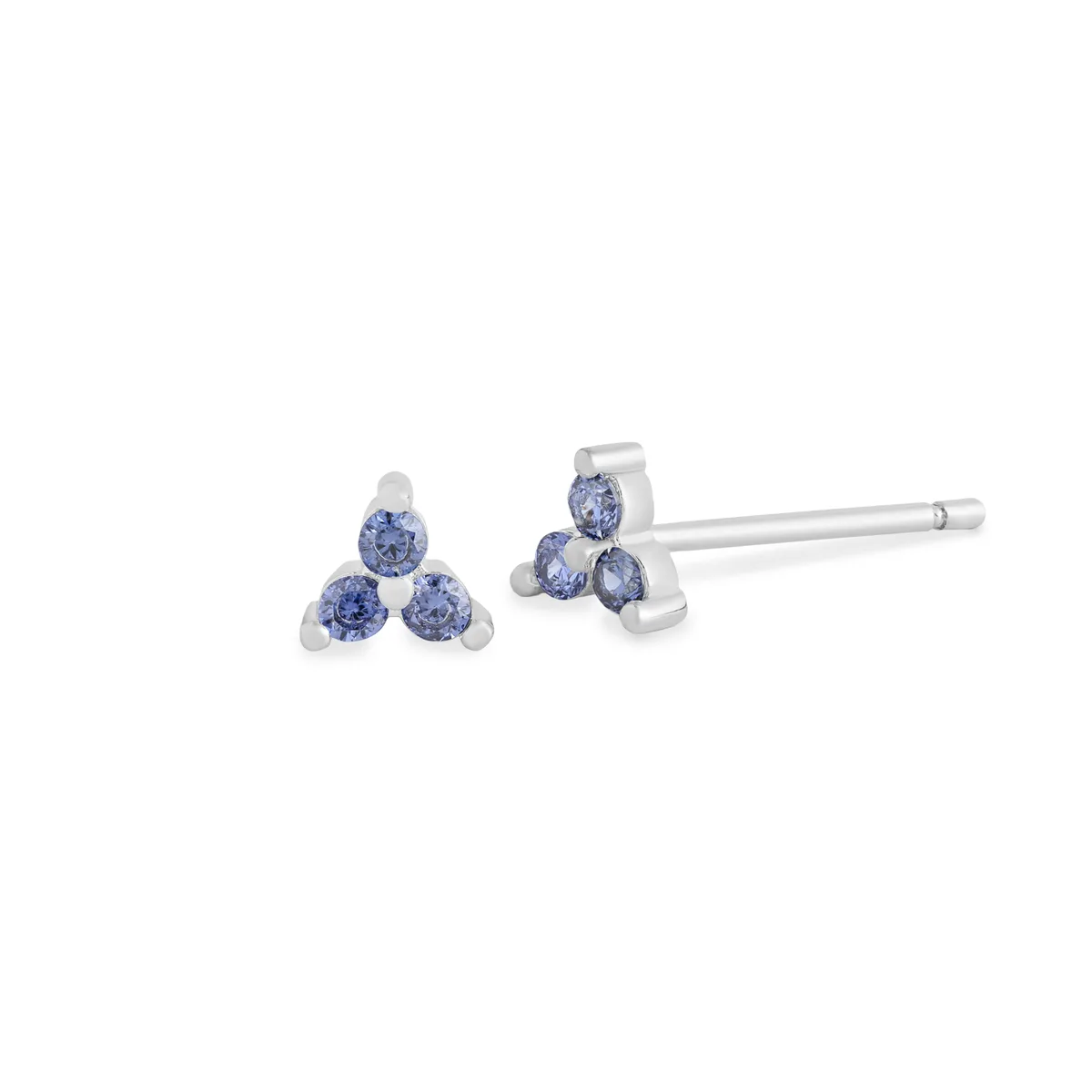 BRINCO PEQUENO FORMATO FLOR DUAS GARRAS 2MM RODIO BRANCO \SEM PEDRA \TZN