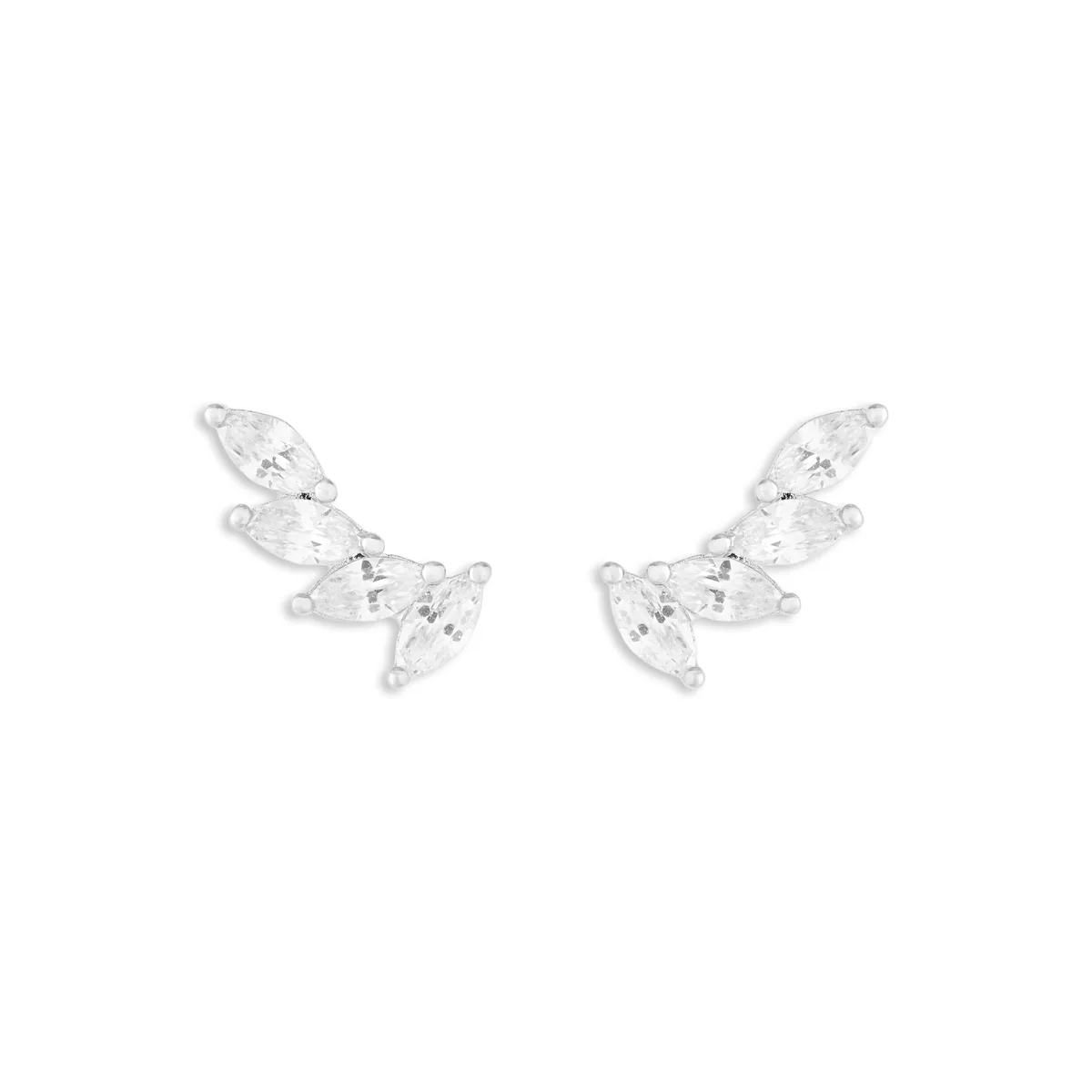 BRINCO COM QUATRO NAVETES RODIO BRANCO \ZIRCONIA BRANCA \LIS